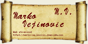 Marko Vejinović vizit kartica